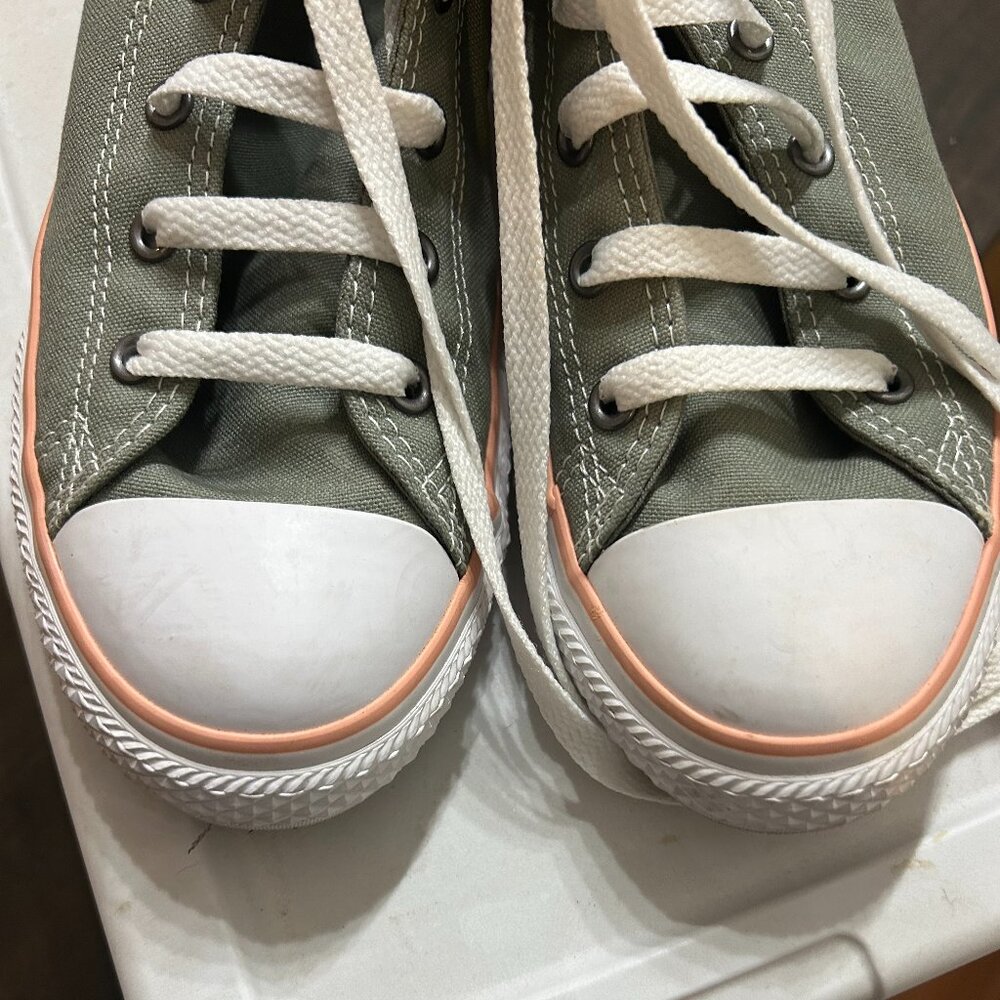 Converse All Stars - Green and Pink High Top Sneakers